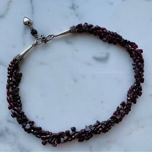 Garnet necklace 18” multi strand (3) faceted seed garnets